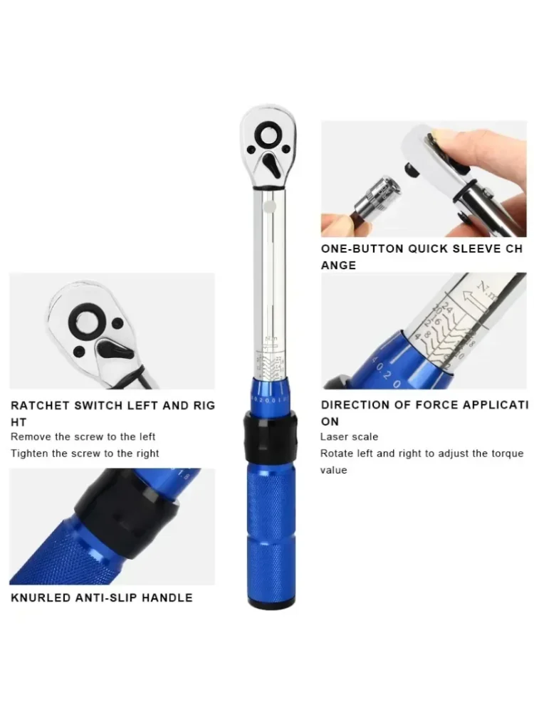 AliExpress NONE 15Pcs Set Bicycle Torque Wrench Set 1/4" 2-24Nm Dual Direction Bike Allen Key Tool Socket Preset Type Spanner Pro Repair