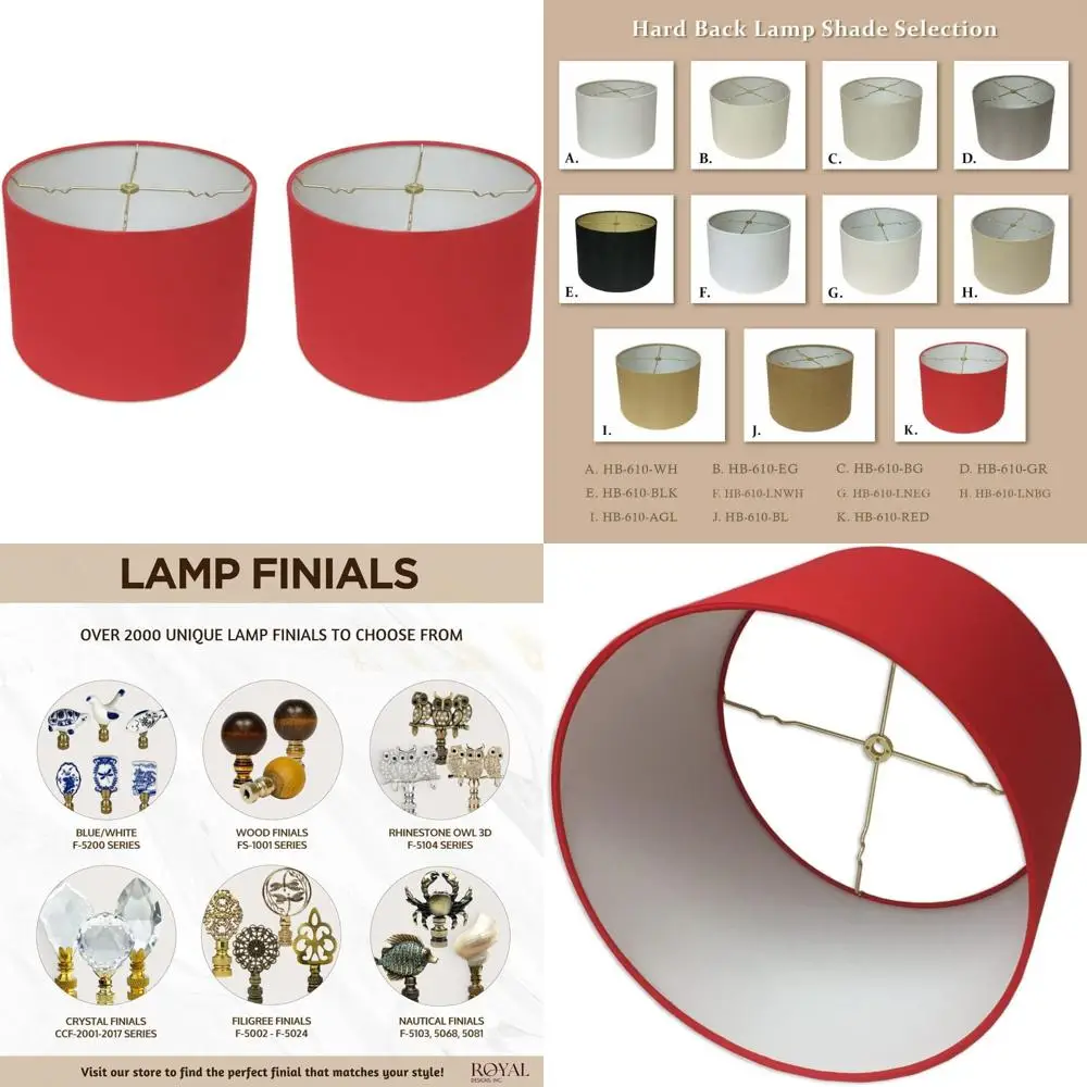 ظلال مصابيح ذات غلاف خلفي صلب باللون الأحمر الضحل مقاس 15 × 16 × 10، عبوتان، تصميم مدمج للإضاءة المنزلية #1