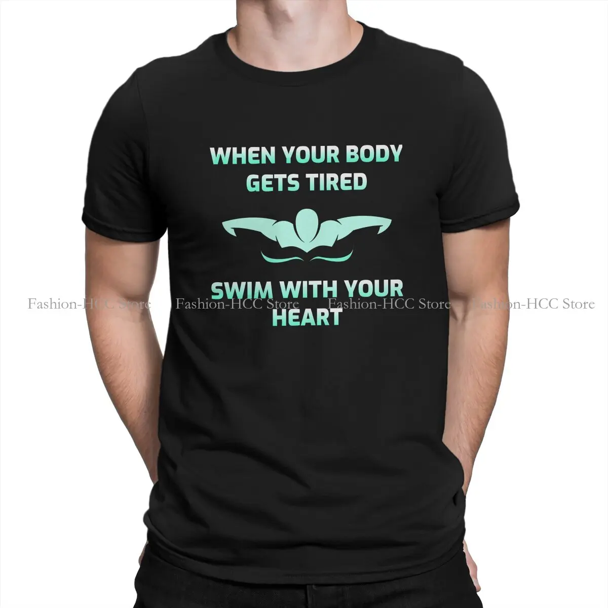 Funny Swimmer Newest Polyester TShirts Swim Swimming Sports Men Graphic Streetwear T Shirt Round Neck