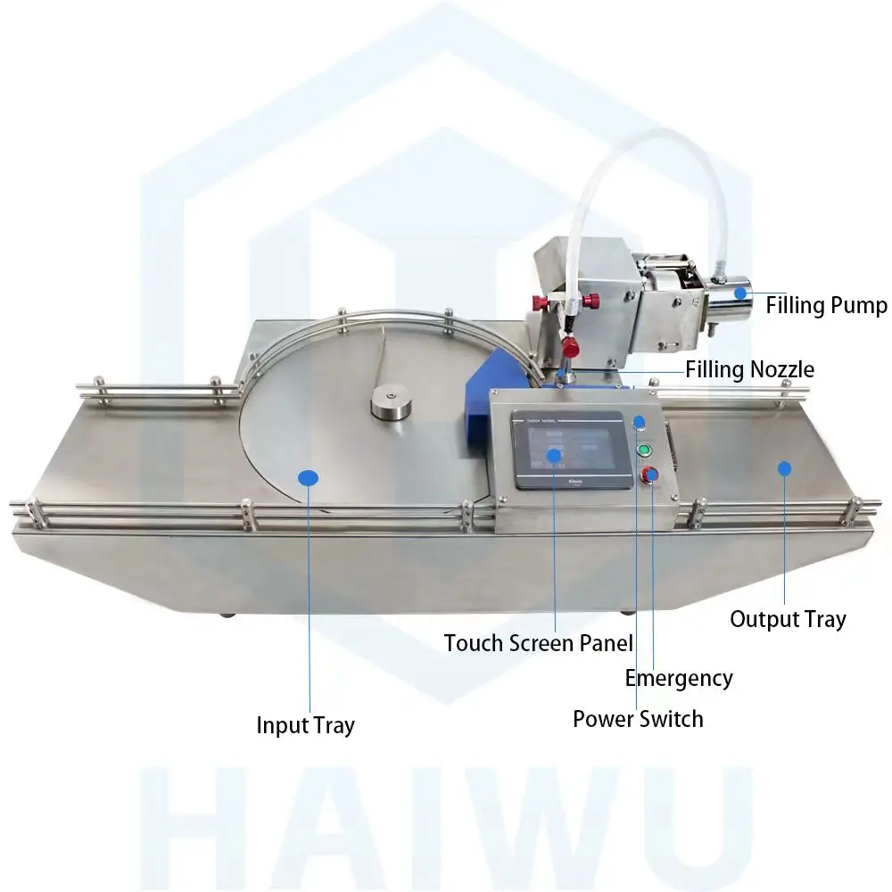 Stepper Motor Laboratory Liquid Pump Irregular Vial Filling and Capping Equipment for Laboratory Automotive Liquid Packaging