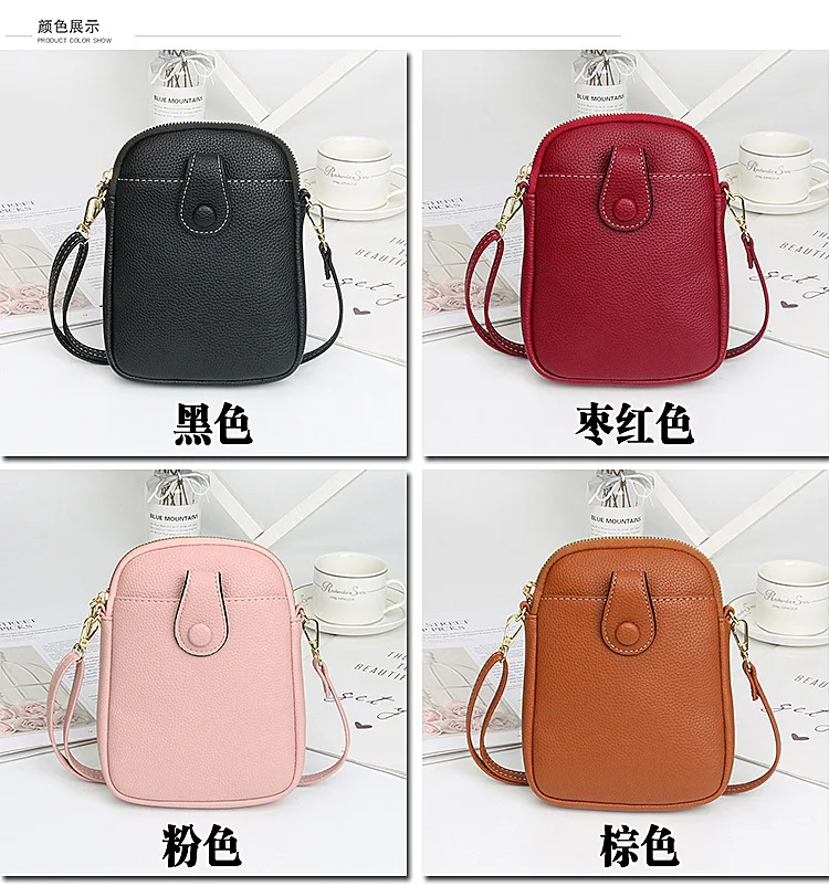 Modische Handytasche Damen Umhängetasche Einschultrige Mini Quadratische Tasche Kartenhalter Tragbare PU-Leder Geldbörse – Detail 4
