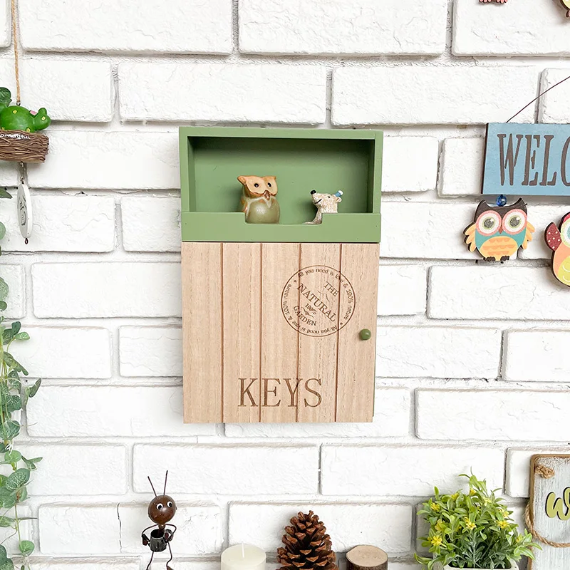 Countryside Small Fresh Multi-functional Key Box Wall Mounted Household Wall Decoration Practical Wall Decoration Key Hanging