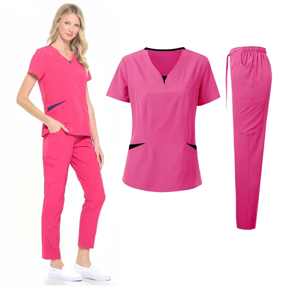 Comfortable Joggers Set Hospital Women Durable Medical Scrubs Jogger Uniforms Scrub Suits for Doctors and Nurses Beauty Workwear