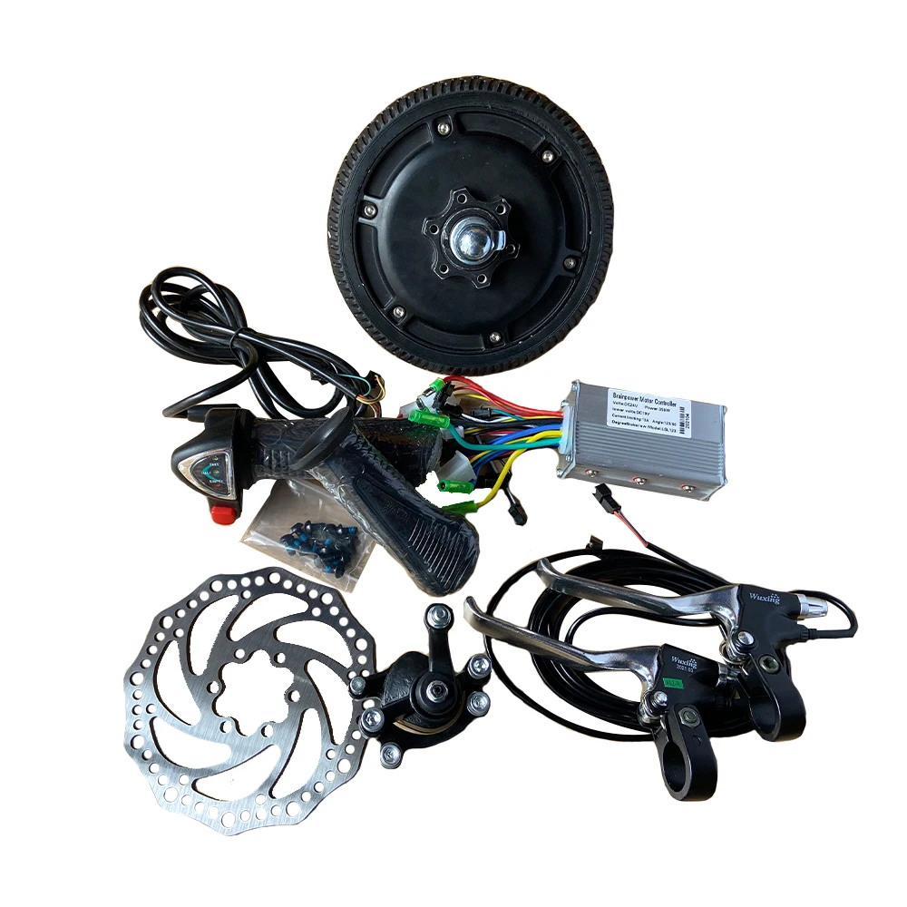 6.5 inch Disc Brake Drum Brake Wheel Hub Motor 24V/36V 350W BLDC Hub Motor Kit for Scooter