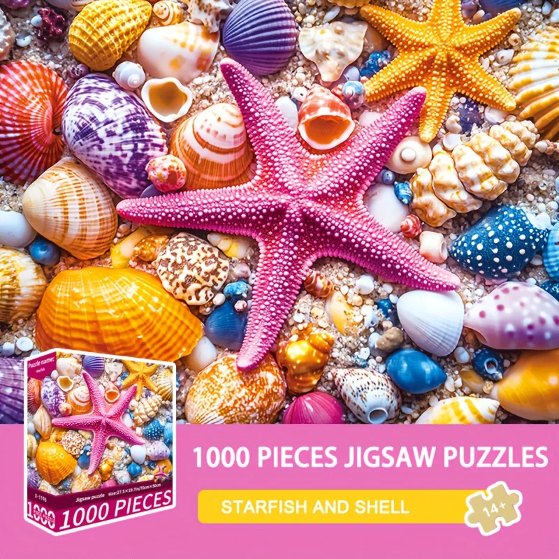 

Пазл для взрослых, 1000 шт., пазл STARFISH SHELL JIGSAW, высокая сложность, 1000 шт., 70*50 см/27,5*19,7 дюйма, пазл
