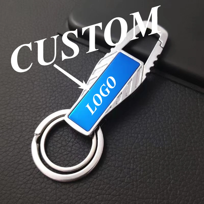 1pc Custom Keychain Personalized Stainless Steel Creative Advertising Logo Customized Key Ring Car Accessories Gift Wholesale