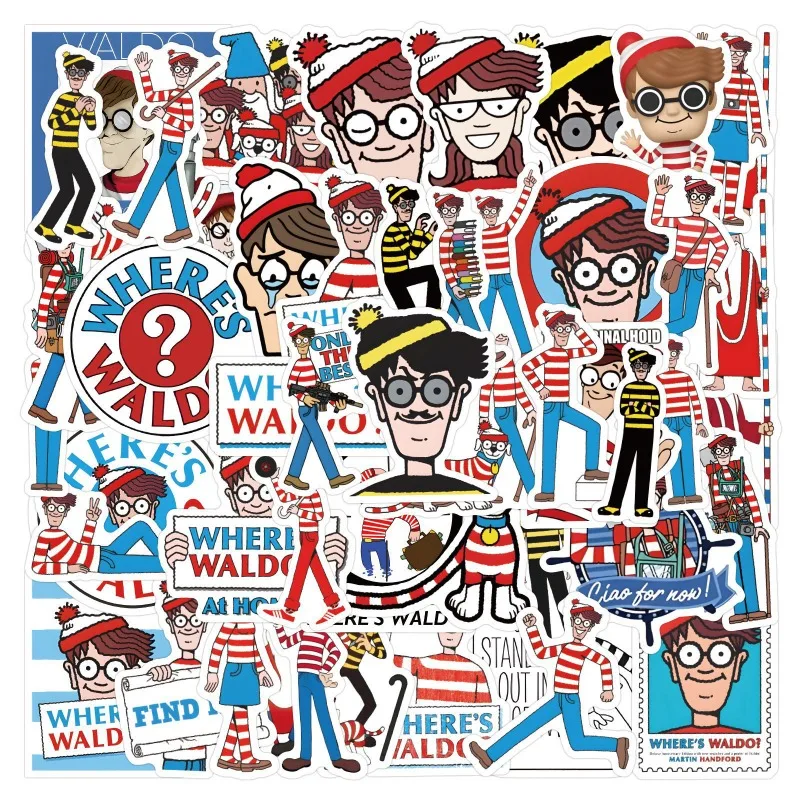 Pegatinas de Anime Waldo, 50 piezas, Maleta, taza de agua, papelería, teléfono móvil, coche, Scooter, ordenador portátil, decoración de refrigerador