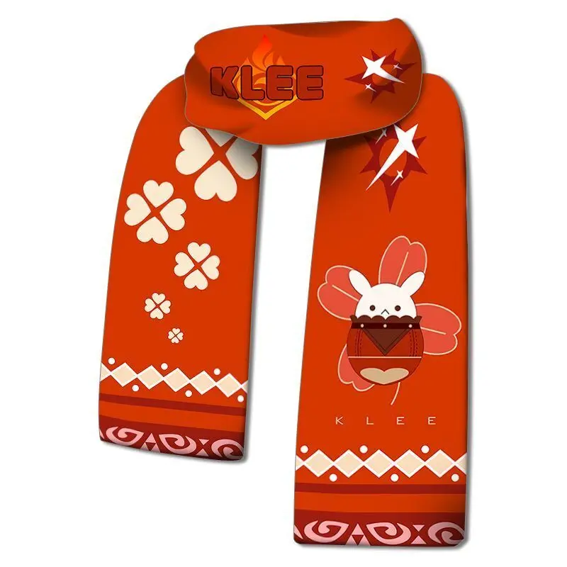 Anime Genshin Impact Warm Scarfs Keqing Zhongli Diluc Venti Klee Qiqi Lumine Eula Hu Tao Morax Cosplay Props Cartoon Scarf Plush