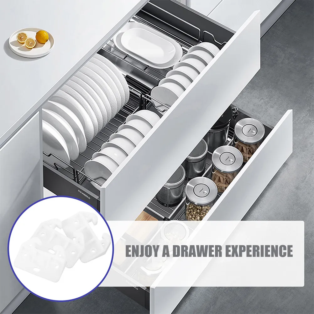 

20Pcs Plastic Crab Shaped Drawer Guides Bottom Mount Drawer Slides Replacement Hardware for Dressers Cabinets Wardrobes