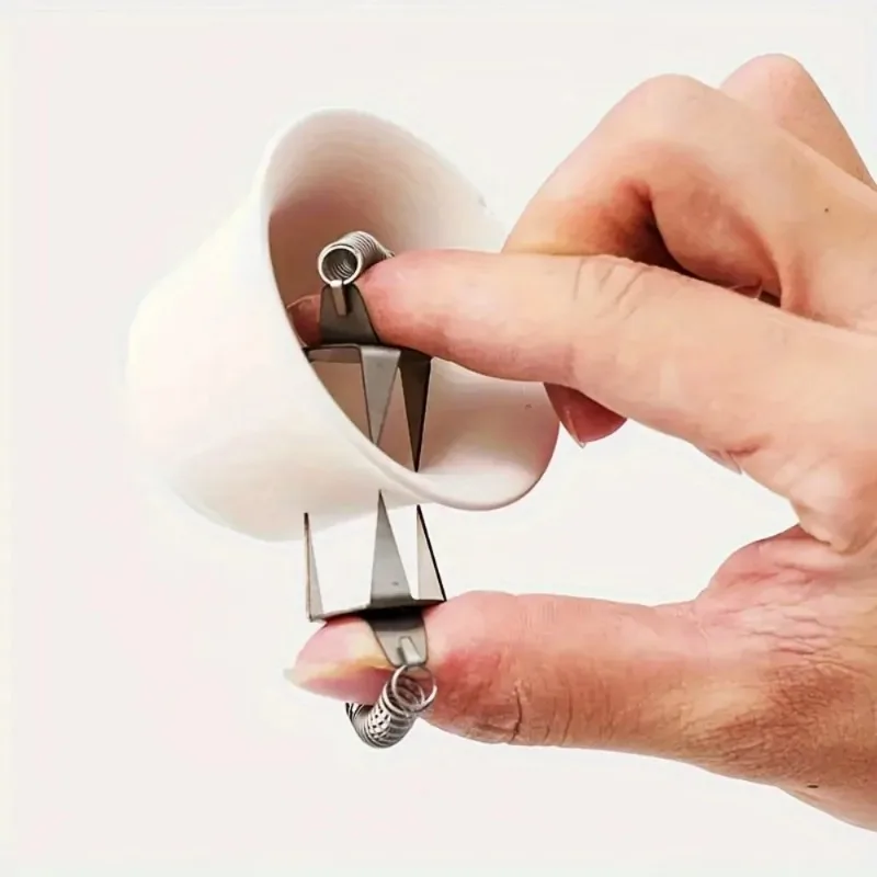 2 Stück Keramik Glasur Werkzeug Fingerspitze Dip Glasur Clip Edelstahl Glasur Clip DIY Teetasse Clip