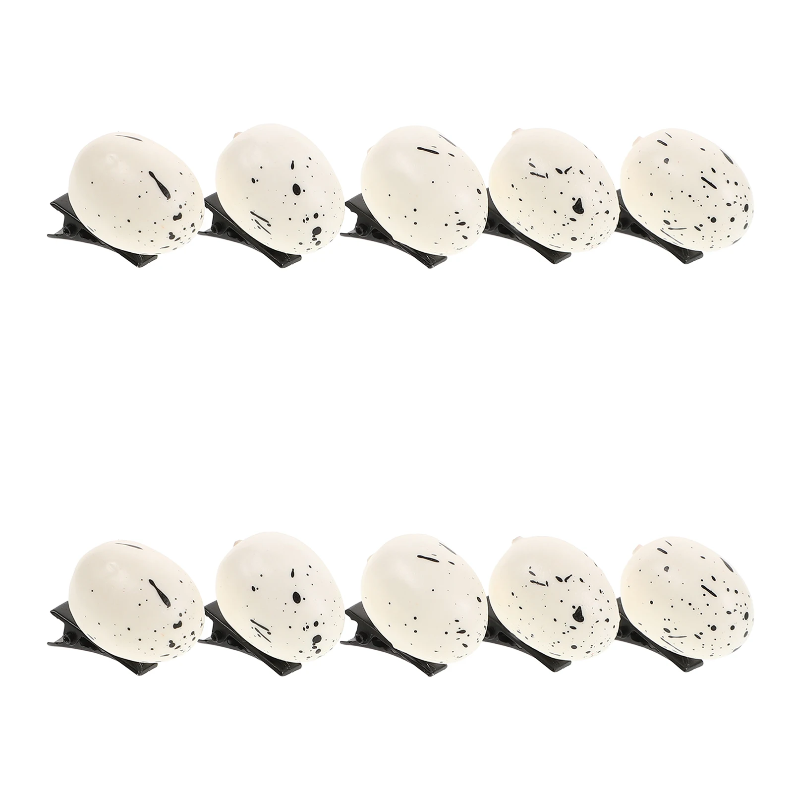 

10 Pcs Quail Egg Hair Clip Artificial Bird Eggs Accessories Women Girls Halloween Baby Toddler Food Hair Pins Barrettes Secure