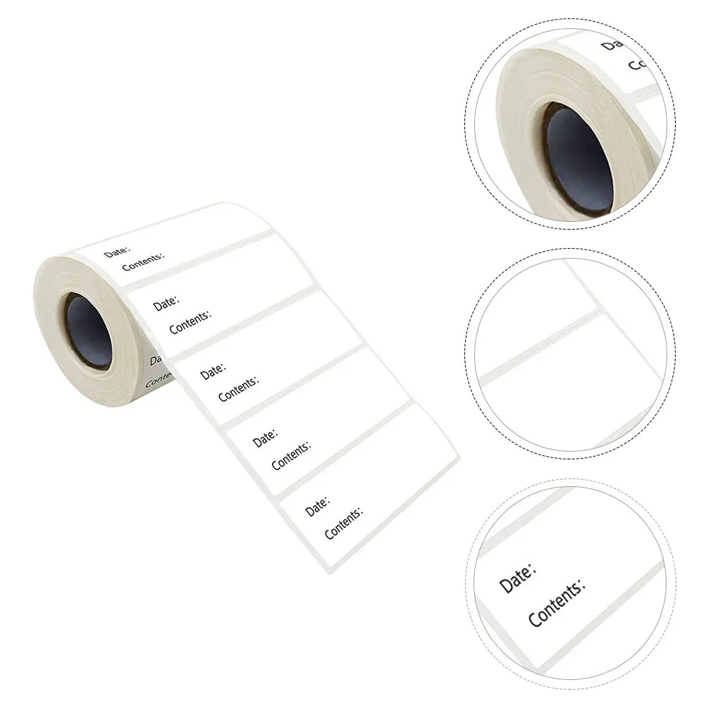 

500Pcs Date Marked Blank Labels Self-Adhesive Writable Stickers for Classified Food Storage Office School Home Use