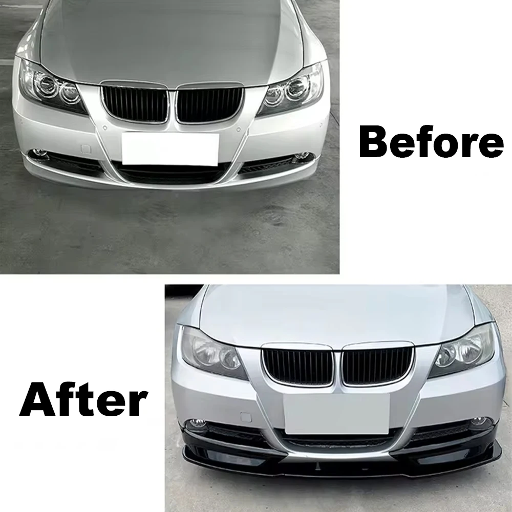 Front Bumper Lip Splitter Diffuser Body Kit Spoiler Bumper Guard Protector For BMW 3 Series E90 E91 Early 320i 325i 2005 - 2008