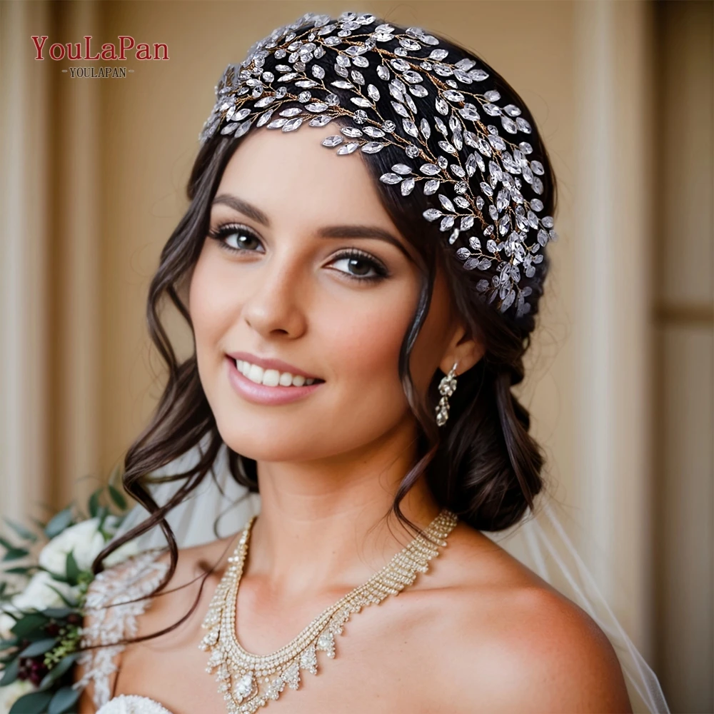 YoulaPan Noiva Casamento Tiara Mulher Headpiece Acessórios de Cabelo Bridal Bridesmaid Headpiece Rhinestone Headband para o Partido HP308