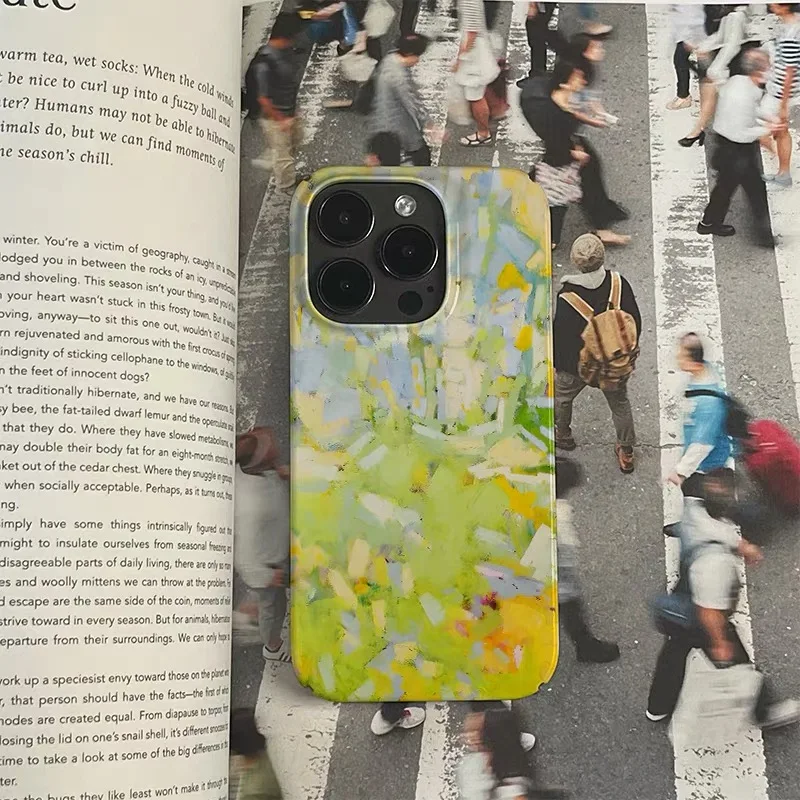 حافظة لهاتف آيفون 17 16 ProMax 15 14 Plus 13 12 MINI 11 PRO 16Plus غطاء هاتف أكريليك أصفر وأخضر