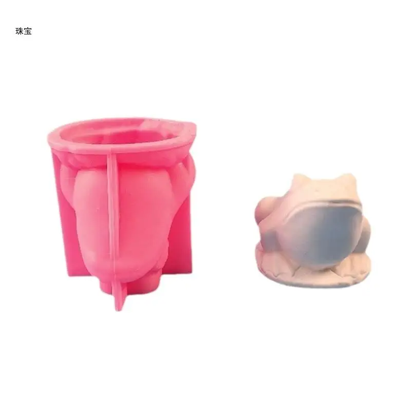 X5QE Frogs Silicone Sculptures Moulds Figurine Molds Silicone Texture for Craft
