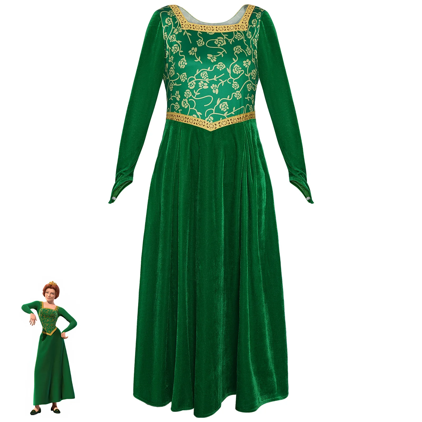 

American Animated Film Shrek Costume Green Dress Princess Fiona Dress CosplayHalloween Stage Princess Dress As A Birthday Gift