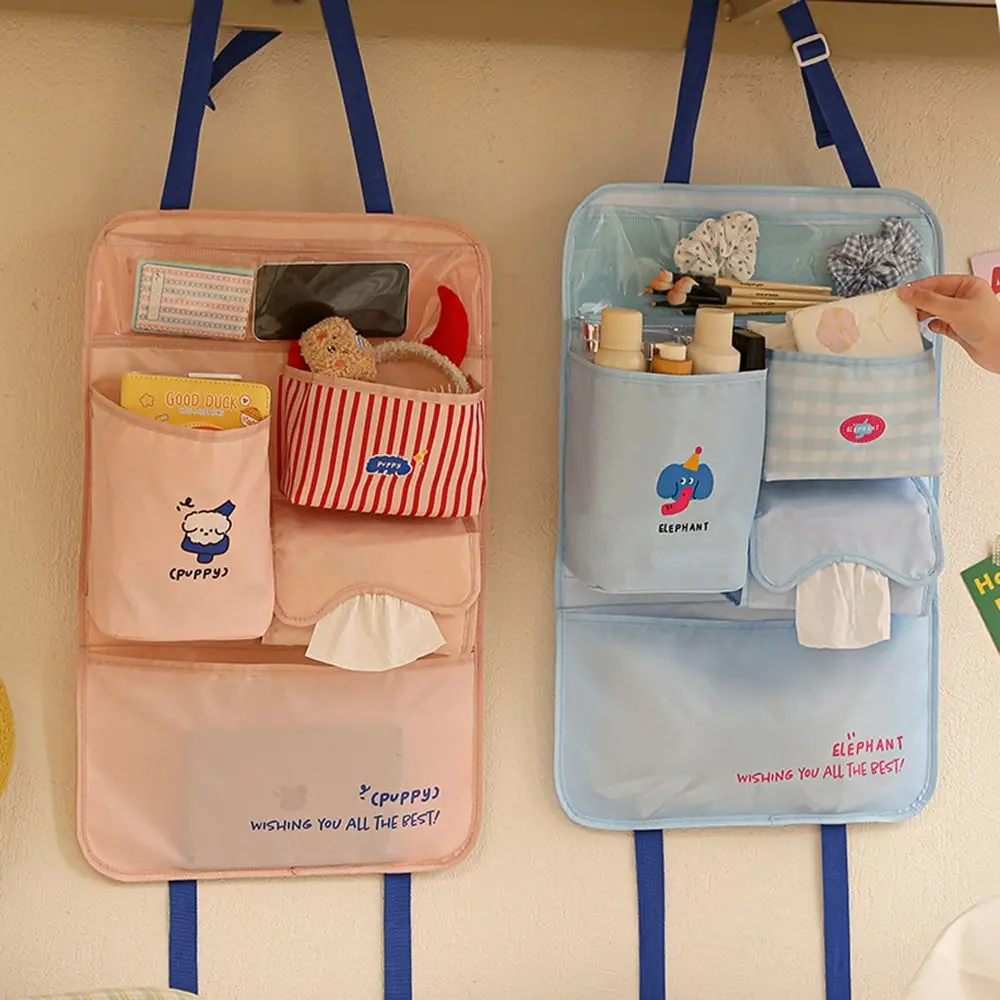 

Multi Pocket Car Seat Storage Bag Large Capacity Foldable Rear Door Hanging Bag 2/3 Layers Cartoon Pattern