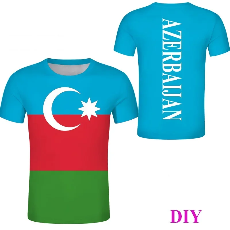 AZERBAIJAN black t shirt flag print colored clothing tees aze country t-shirt Azərbaycan country tshirt  nation az tee top