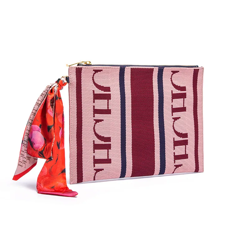 حقيبة نسائية من كارولينا هيريرا ذات الطراز العرقي بتصميم عتيق عالي الجودة مزخرفة بشريط يومي للسفر حقيبة يد نسائية