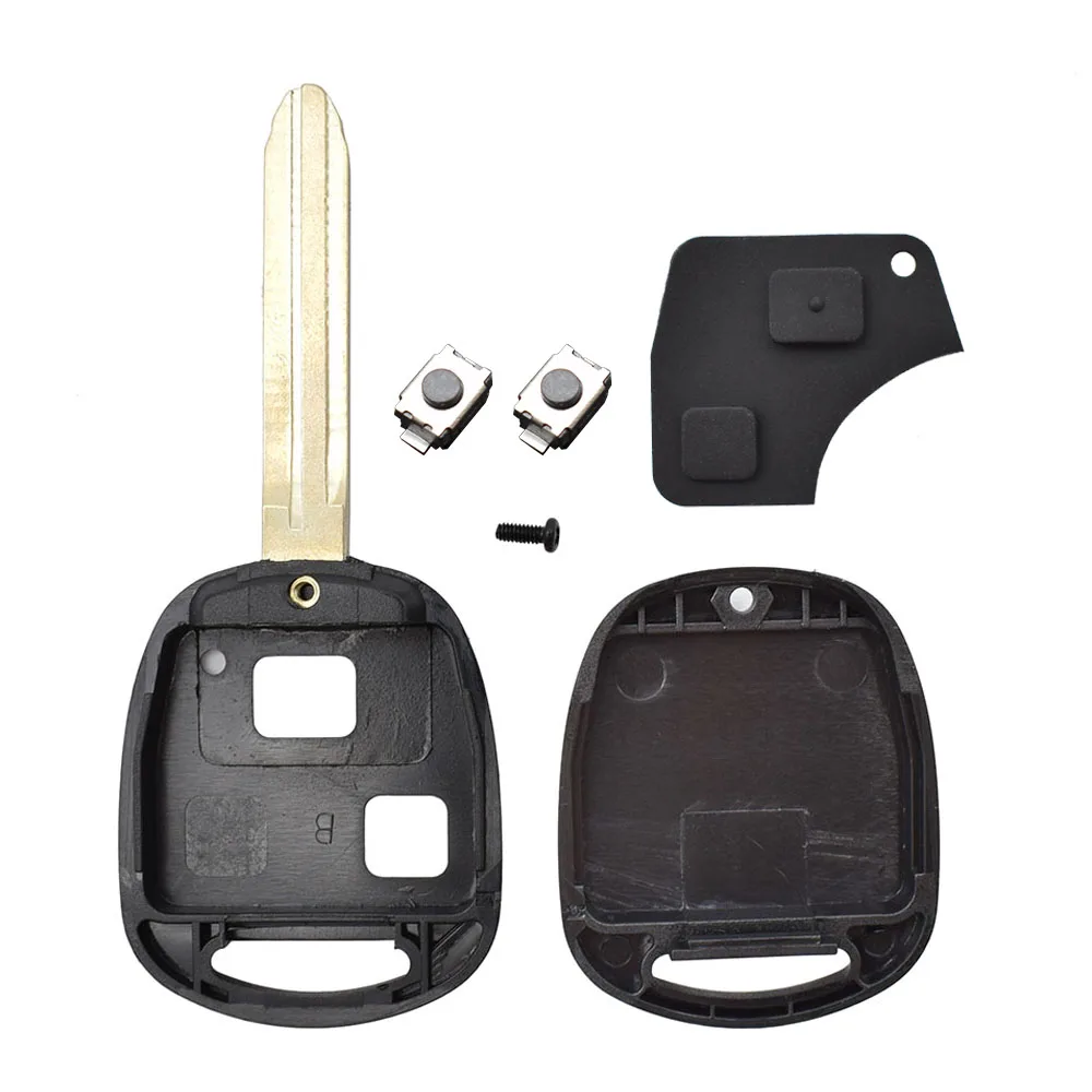 Car Key Replacement Remote Key Cover Shell For Toyota Corolla Camry Prado Land Cruiser With Key Button Pad Switch 2 Buttons
