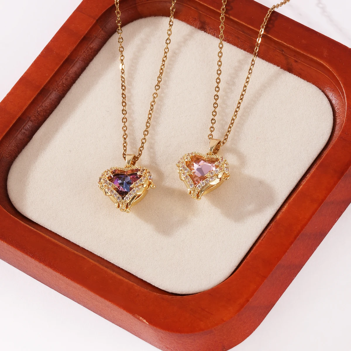 Collier pendentif cœur océan e - Heart Locket Necklace Photo avis et prix
