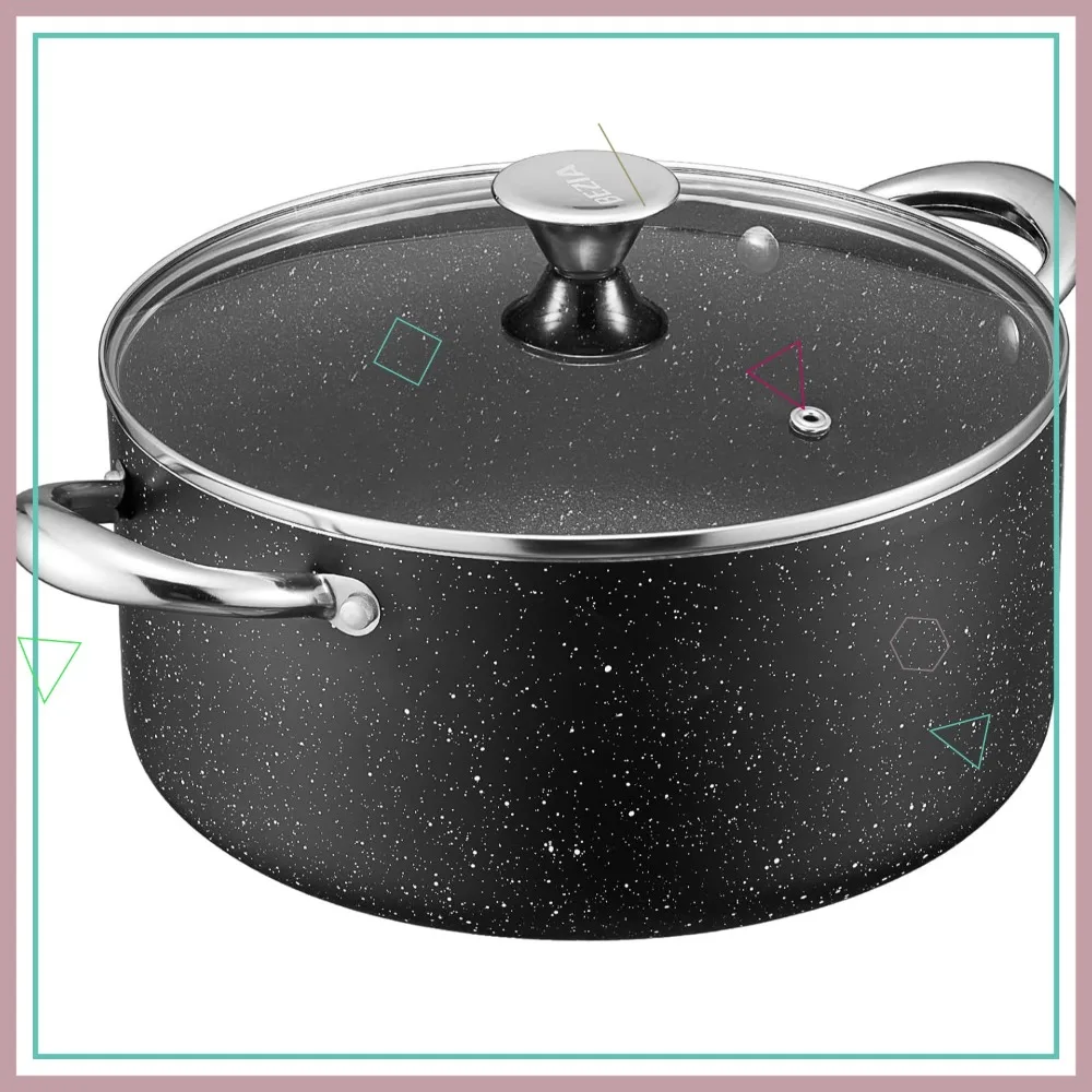 

Large 10 Quart Nonstick Stock Pot with Lid, Induction Soup Pot Oven Safe, PFOA PFAS Free for Stews and Stovetops