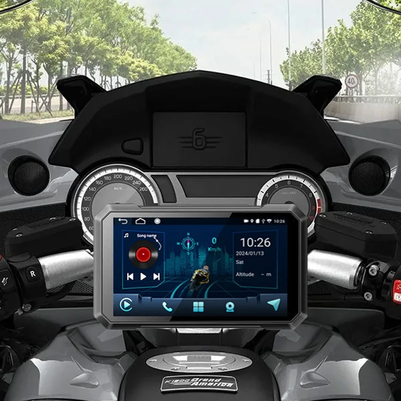 

C7-W мотоциклетный локомотив GPS-навигатор, Carplay/Android Auto с двойной записью видеорегистратора спереди и сзади