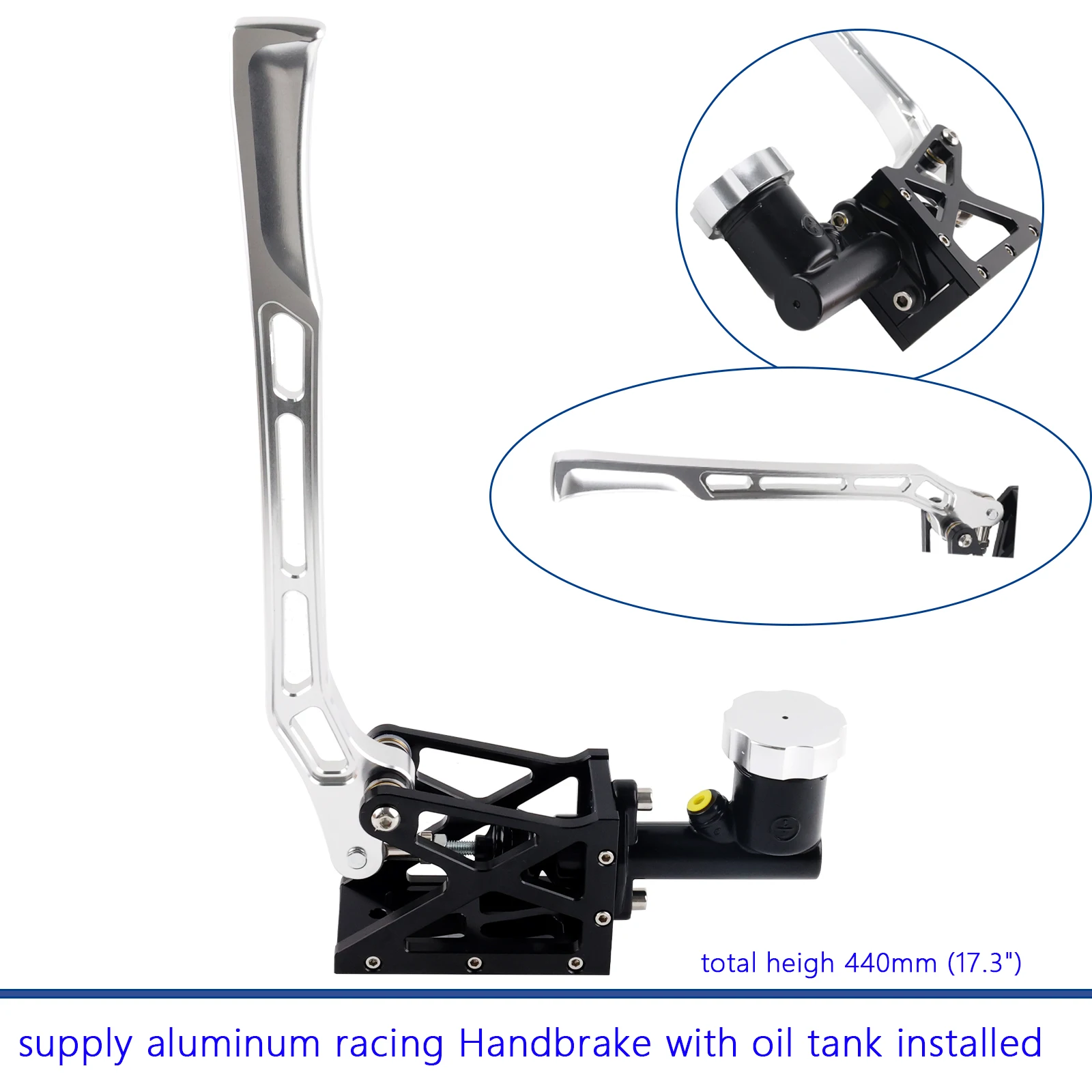 Uniwersalny wyścig samochodowy Drift typu pionowego Racing Drift Oil Hydrauliczny hamulec ręczny Hydro Hamulec ręczny E-Brake Silver to bebetter