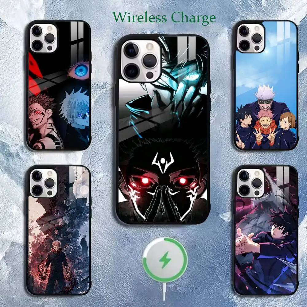 Anime  J-Jujutsu Kaisen Phone Case For iPhone 11,12,13,14,15,16,17Plus,Pro,Max for Wireless Charging