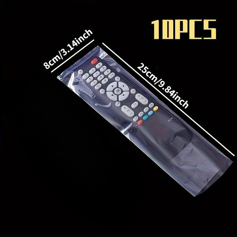 Transparent heat shrink bag, suitable for TV and remote control - protective cover, with transparent film, durable storage