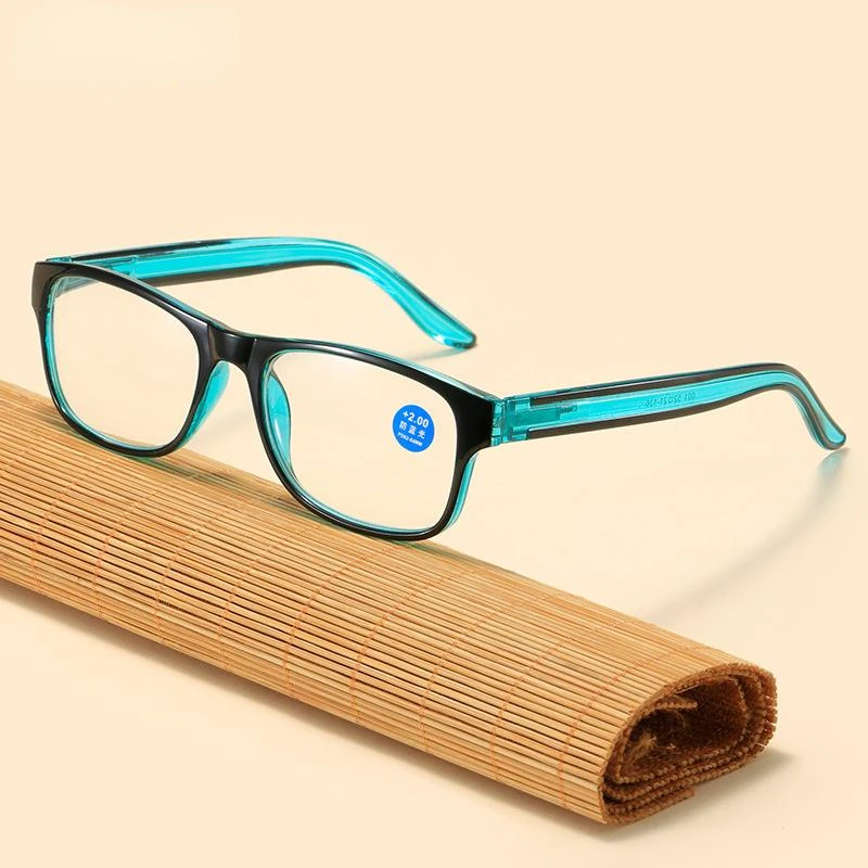 Anti Blue Light Reading Glasses Fashion Women Men Clear Sqaure Computer Presbyopic Eyeglasses Spring Legs Frame Eyewear