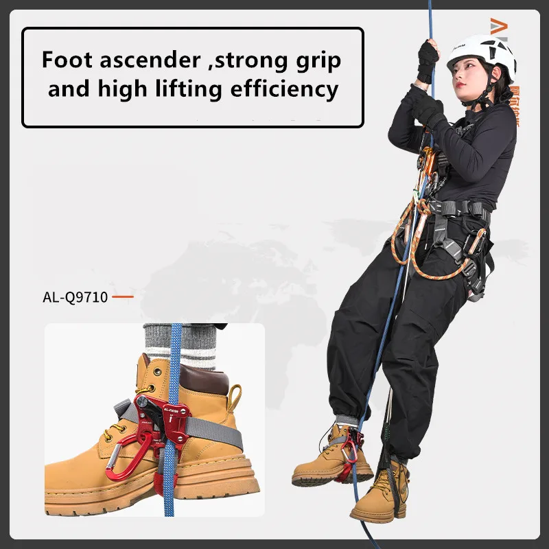 Climbing Outdoor Foot Ascender SRT Rock Riser With Pedal Belt Grasp Rope Gear Anti Fall Off Left Right Foot Ascend