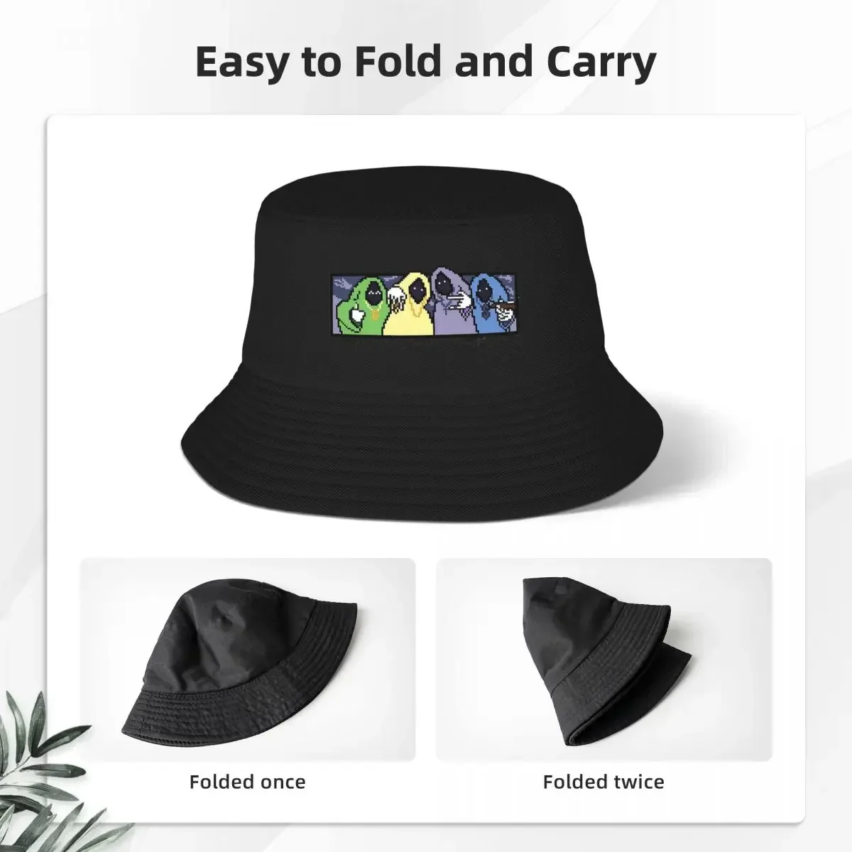 SHADOW WIZARD MONEY GANG Pixel Art Bucket Hats Panama For Man Woman Bob Hats Cool Fisherman Hats Summer Beach Fishing Unisex Cap