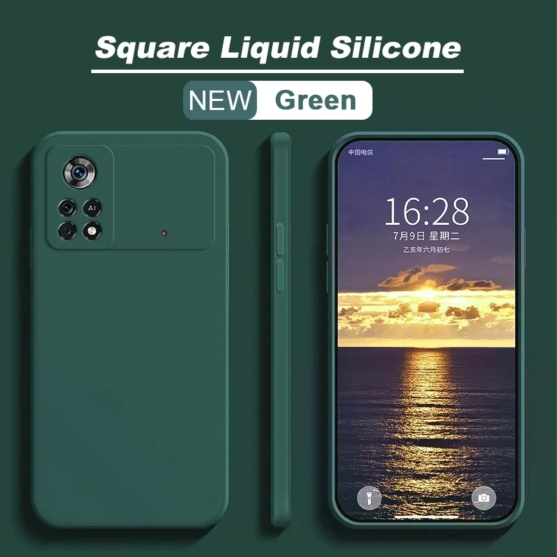 Poco M4 M 4 Pro Pocom4 Pro Case Original Square Liquid Silicone Phone Cover For Xiaomi Poco M4 Pro 4g 5g Poco M 4 Pro Pocom4 Pro