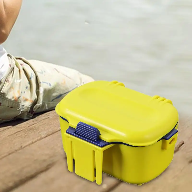 Live Bait Storage Box Worm Bait Station Holder Case Waterproof Live Bait Bucket Storage Container With Lanyard For Small Fishing