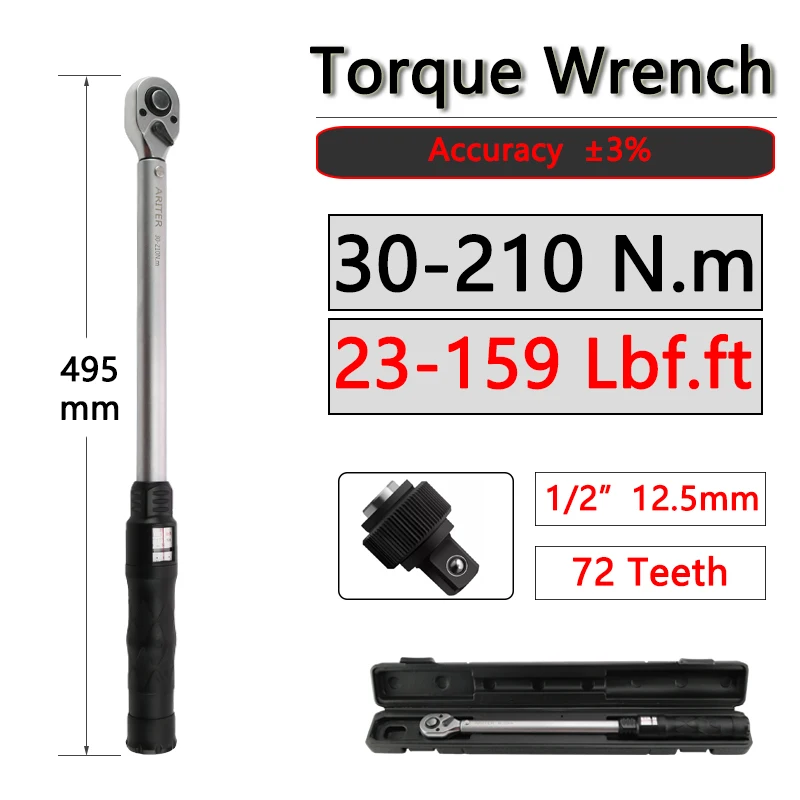 Chave de torque n.m lbf.ft escala de unidade dupla 10-330n.m 3/8 1