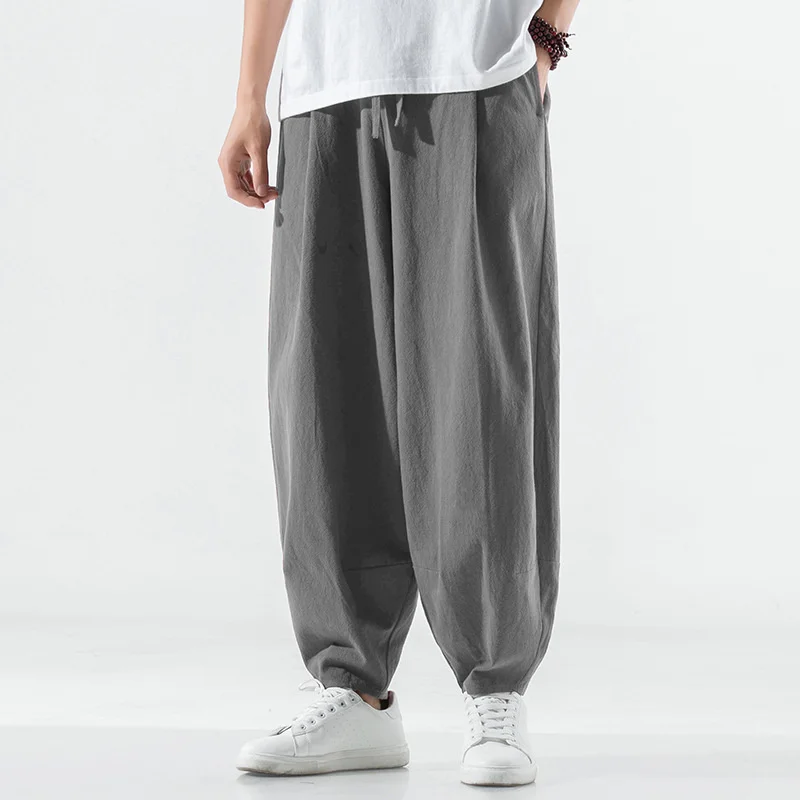 

2022 Cotton Linen Pants: popular Harun pants, linen Ruyi pants, summer cotton linen straight tube leisure lantern pants