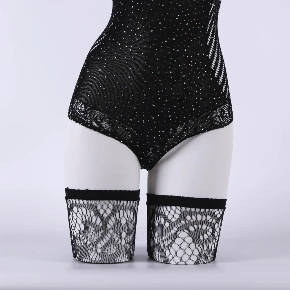 Strass Fishnet Strumpfhosen Oberschenkel Hohe Socken Frauen Schwarz Erotische Lange Socken Sexy Dessous Frauen Strümpfe Strümpfe Medien