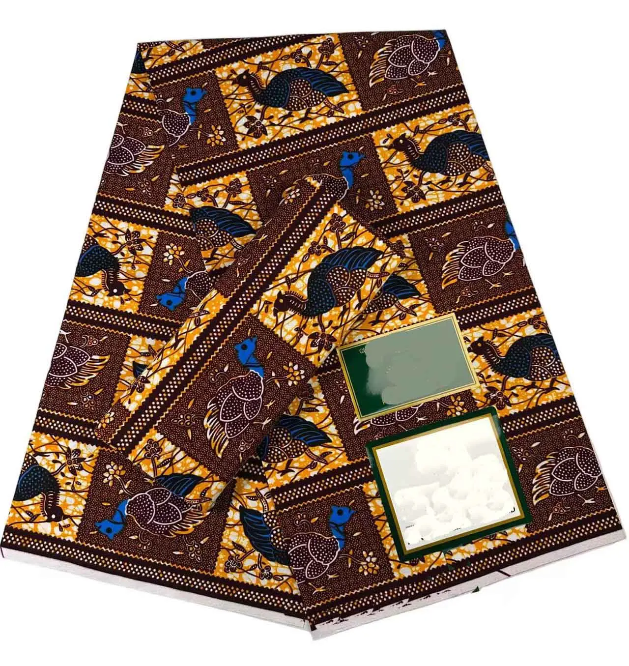 100% قطن 6 ياردات شمع كلاسيكي حقيقي مضمون قماش طباعة شمع حقيقي هولندي hollandais pagne أفريقيا فستان #5