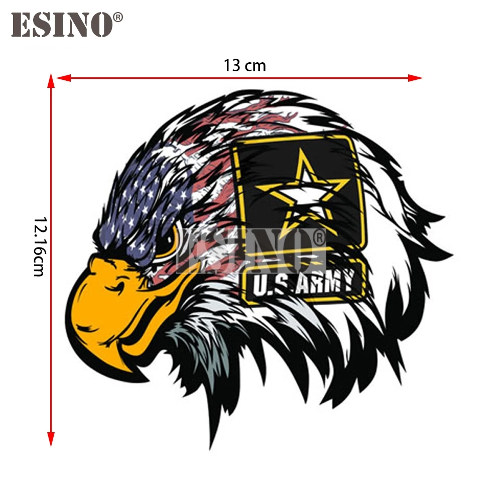 Car Styling Creative Flying Bald Eagle Head US Army American Flag Decal Cartoon PVC Waterproof Car Body Sticker Pattern Vinyl