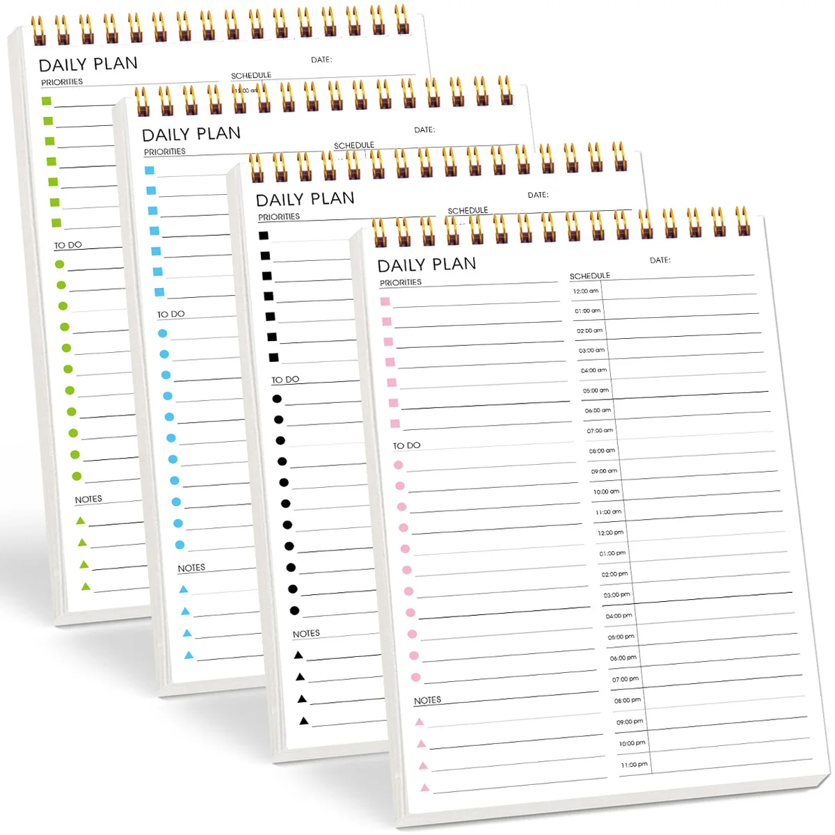 A5DAILY PLAN Schedule Book Daily Weekly Time Management Plan Note Book