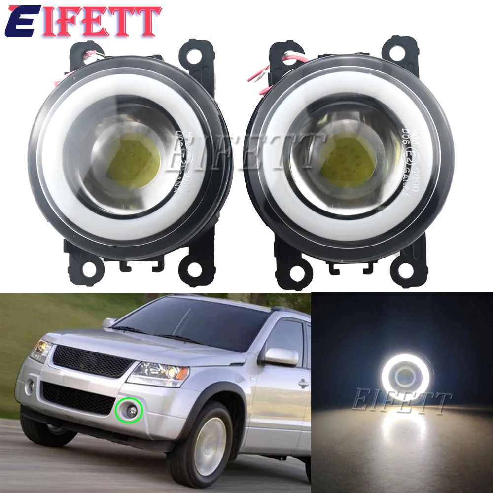 2Pieces LED Angel Eye Fog Light For Suzuki Grand Vitara Swift 2 JT 2005-2013 2014 2015 Auto Car Headlights H11 12V Waterproof