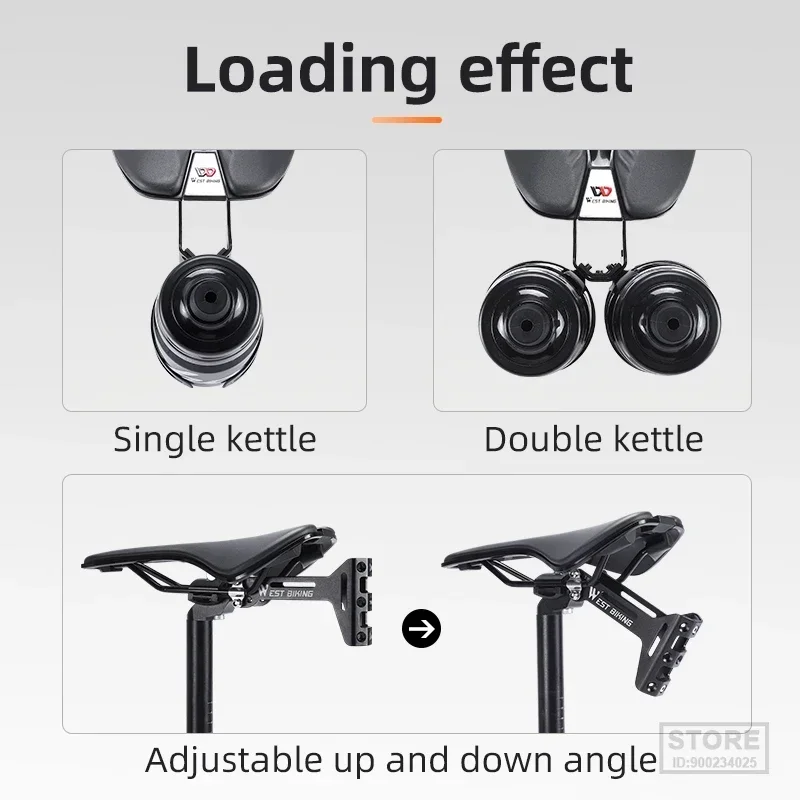 WEST BIKING Double Cup Bicycle Water Bottle Cage Saddle Extension Holder Cycling Kettle Brackets MTB Road Bike Accessories Parts - Image 3