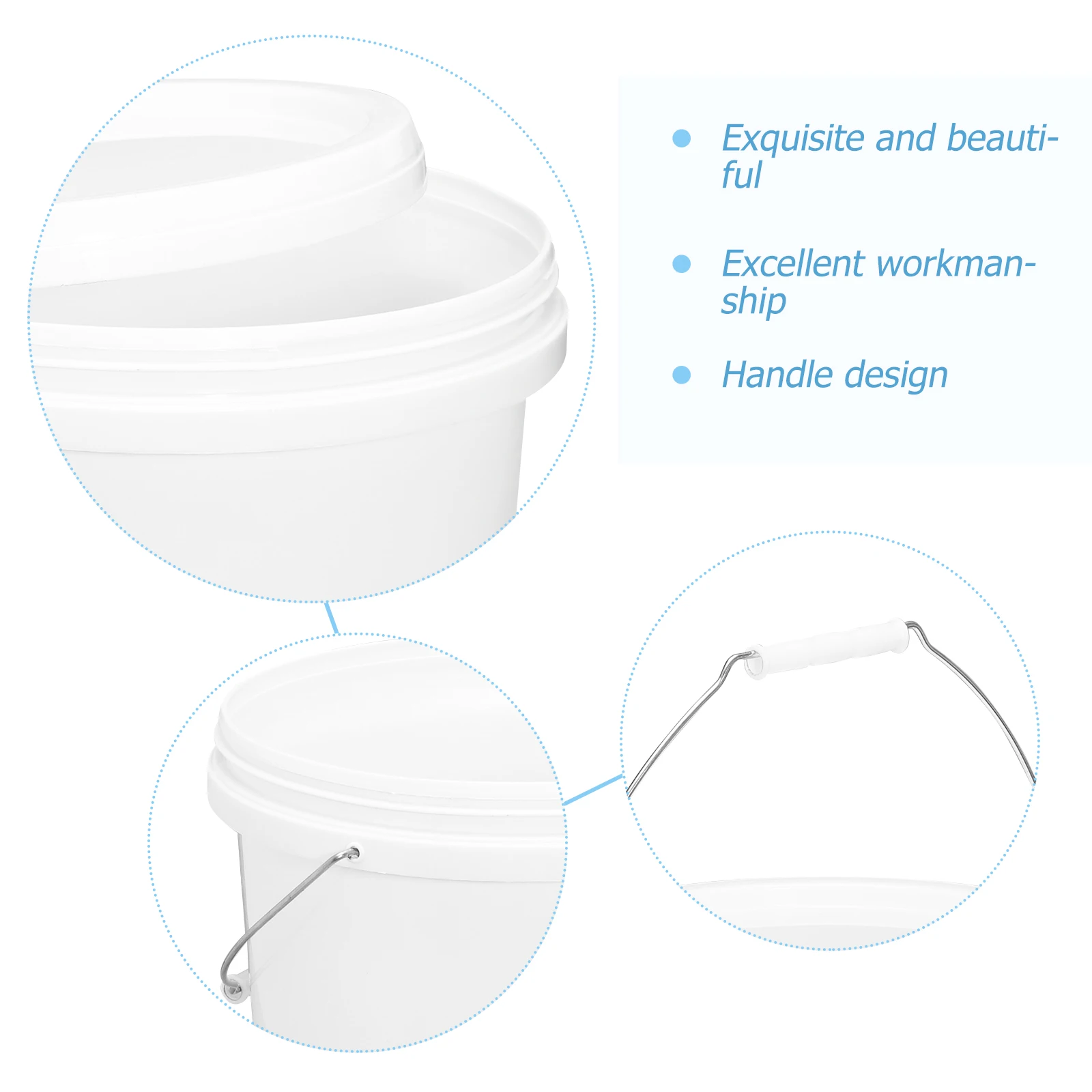 

Plastic Iron Bucket Large Capacity Water Container Household Milk Holder Liquid Storage Durable Stable H Home Hotel Use