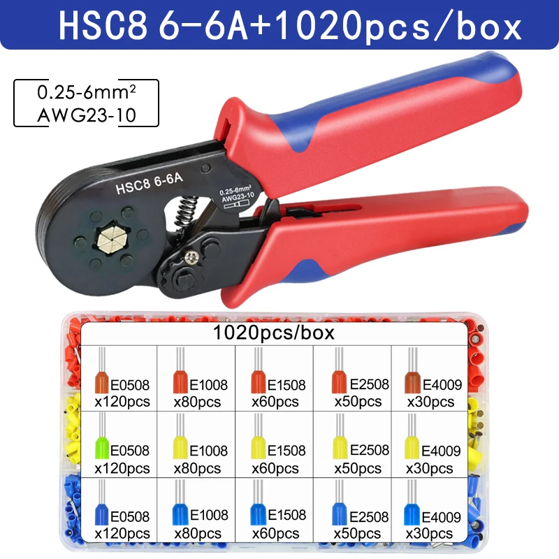 Beentje Krimptang HSC8 6-4/6-6 Elektrische Crimper Tang Voor Draad End Crimp Buis Terminals elektrische Circuit Reparatie - afbeelding 1