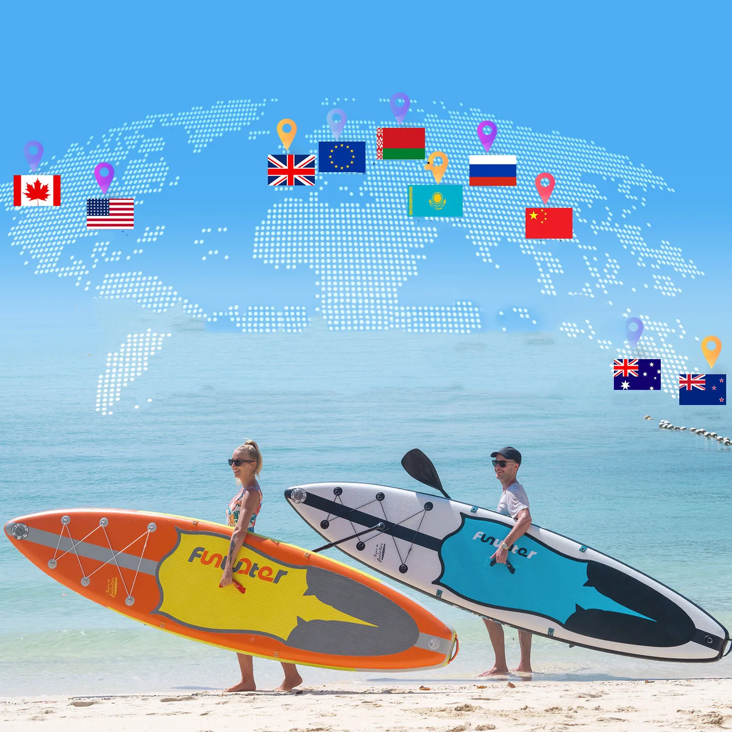 Inflatable Stand-Up Paddle Board SUP PVC Material for Ocean Waters