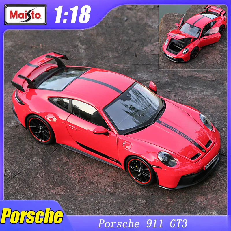 

1:18 Maisto Porsche 911 GT3 Model Car Toys Diecast Original Edition Alloy Luxury Vehicle Collection Kids Gift