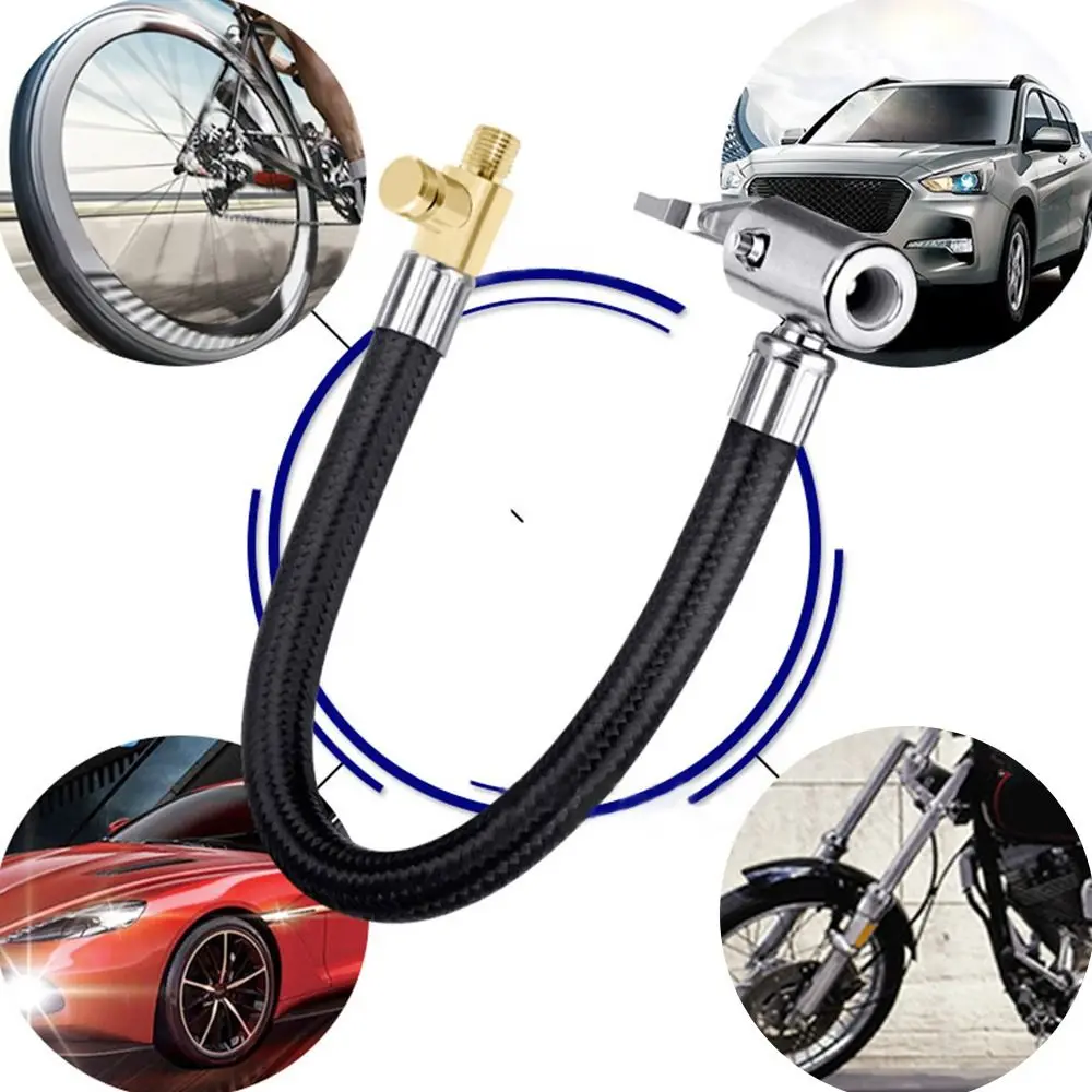 Car Tyre Inflator Hose Air Chuck Deflated Tyre Hand Air Pump Extension Tube Hose Tube Air Pump Adapter Tire Repair Tools