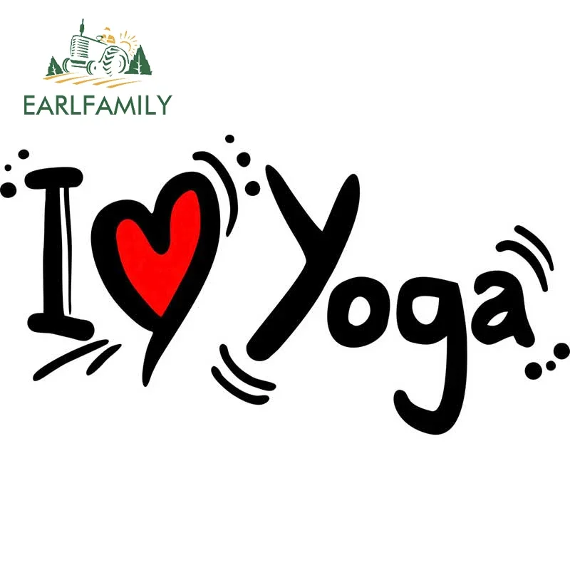 

EARLFAMILY 13 см x 6,9 см для I Love Yoga, автомобильные наклейки, окклюзия, царапина, наклейка на автомобиль, доска для серфинга, багажник, солнцезащитный крем, граффити